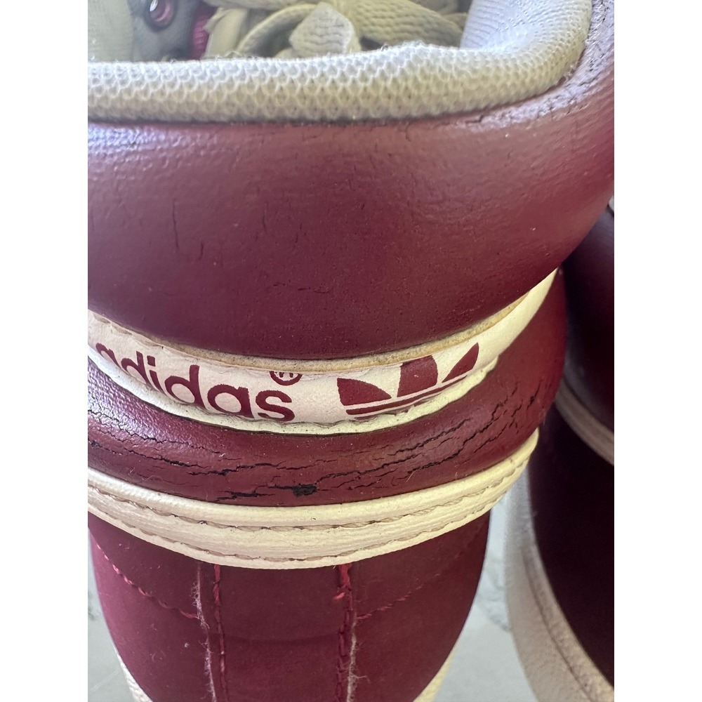 Adidas Top Ten High Top Sneakers Maroon White Stripe Shoes Size Men's 8.5 - Picture 6 of 14
